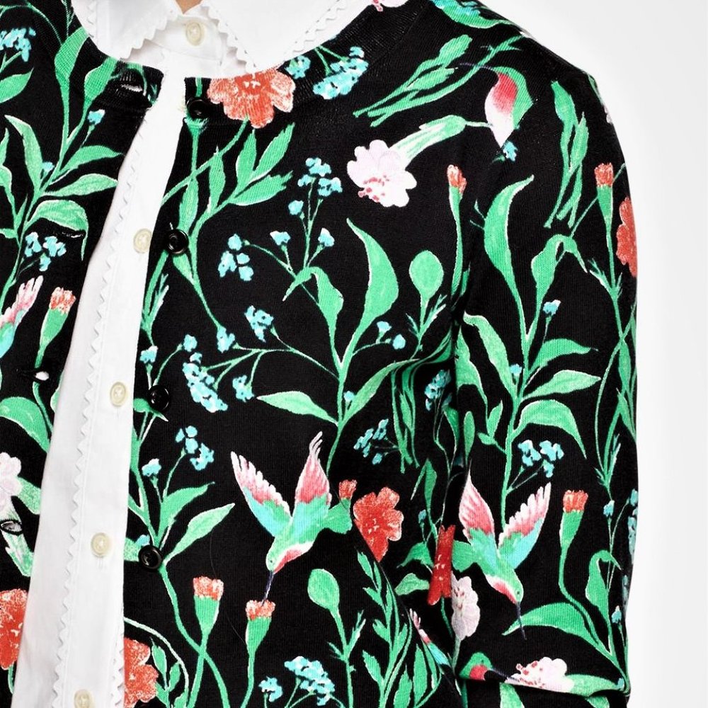 KATE SPADE Jardin Cardigan In Black - Picture 6 of 7
